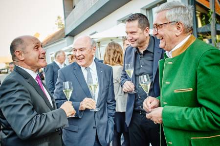 Anton Bauer mit Wolfgang Sobotka, Erwin Pröll, Alfred Riedl (LAbg.& Bürgermeister von Grafenwörth)