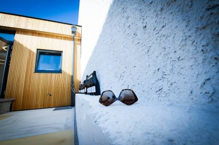 Die Flaschenreihe vor dem neuen Zubau