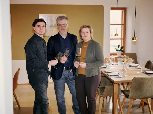 Marco Gangl und Josef & Irene Fritz im Restaurant Himmelreich