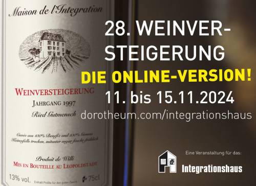 Online-Weinversteigerung zugunsten des Integrationshauses