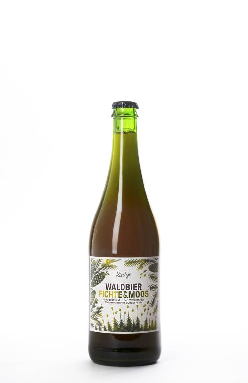 Das Waldbier &bdquo;Fichte & Moos&rdquo; in der 0,75-L-Flasche